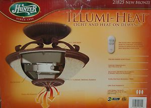 Hunter Ilumi Heat Light N Fan Bathroom Ceiling Fixture