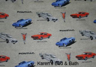 General Motors Pontiac GTO Convertible Blue Red Car Vehicle Curtain Valance New
