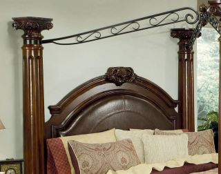 Torino 5pcs Traditional Queen King Canopy Upholstered Bedroom Set Furniture