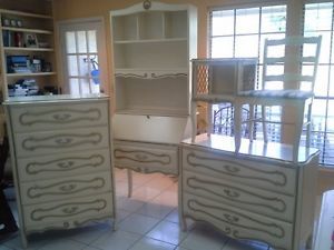 Girls 7 PC Bedroom Furniture Dresser Mirror Drawers Desk Hutch Nightstand Chair