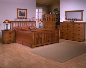  Mission Solid Oak Wood King Bedroom Set Sets Furniture
