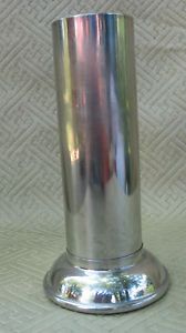 Vollrath Stainless Steel Art Deco Tall Cylinder Bud Vase Weighted Bottom