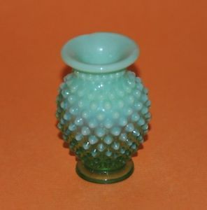 Fenton Vintage Lime Green Hobnail Opalescent Glass Bud Vase