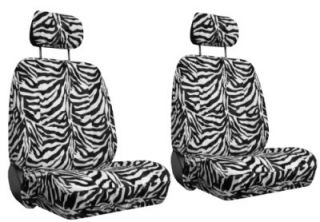White Black Zebra Car SUV Truck Seat Covers Accessories 5