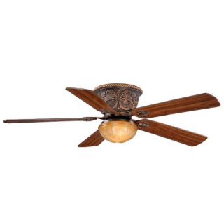 New 52 inch Flush Mount Ceiling Fan with Light Kit Bronze 5 Blades Aireryder