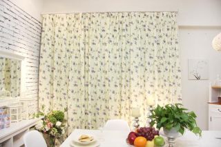 2 x Custom Made French Country Blue Rose Floral Window Curtain Panel 004