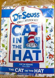 Dr Suess Cross Stitch Kit 'Cat in A Square' Counted Cross Stitch Kit