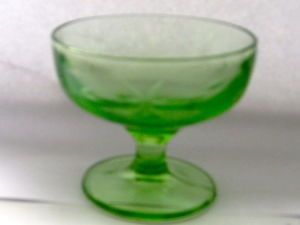 Green Depression Glass Stemware