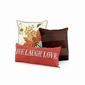 Martha Stewart Live Laugh Love 12" x 30" Decorative Pillow Red