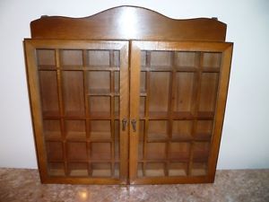 Glass Wood Curio Display Cabinet Knick Knack Shelf Table Top Wall Hanging