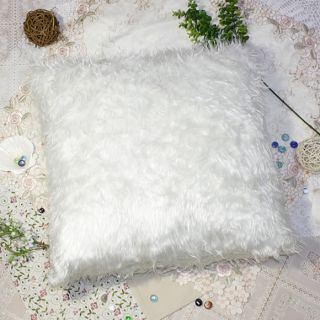 Plush White Large Throw Pillow 23 6 by 23 6 Inches