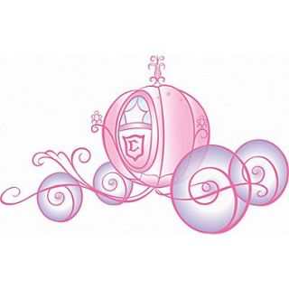 RoomMates Disney Princess Carriage Peel and Stick Giant Wall Decal with Glitter, 27 x 40