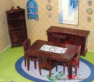 JP Co Jaydon Vintage Dollhouse Furniture Classic Dining Room 3 4"