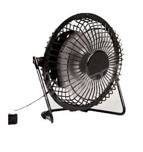 Small Cool Breeze Electric Personal Fan Table Desk Home Office 4" Blades Chrome