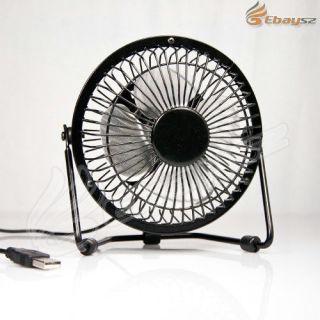 Small Cool Breeze Electric Personal Fan Table Desk Home Office 4" Blades Chrome