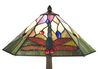 Stained Glass Dragonfly Table Lamp Floor Lamp Pair