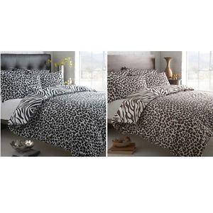 Reversible Duvet Cover Pillow Cases Luxury Animal Print Quilt Bedding Set New