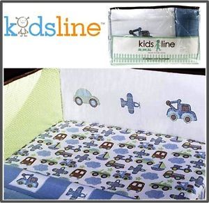 New Kidsline 3 Sided Cot Bumper Bed Set Cute Baby Transport Mosaic Kids Line