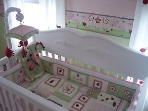 Ladybug Kids Line Pink Crib Set Baby Infant Girl Bedding Set