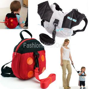 Baby Toddler Safety Harness Backpack Strap Walker Reins Ladybird Bat Design