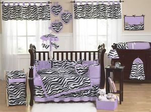 JoJo Designer Unique Cheap Discount Zebra Print 9pc Baby Girl Crib Bedding Set
