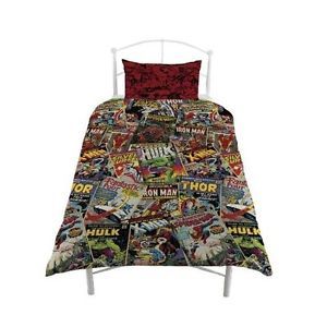 Marvel Comics Hero 'Avengers' Single Bed Duvet Quilt Cover Set New Gift