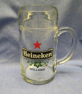 Heineken Mug Star Holland Clear Heavy Glass 3 lbs Beer Barware Collectible VHTF