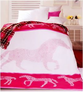 Giddy Up Quilt DOONA Duvet Cover Set Bedding Horse Pony Ponies Girls Kids New