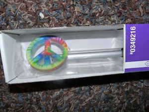 Tye Dye Peace Sign Curtain Drapery Rod Set Unusual and Hard to Find 28 48"