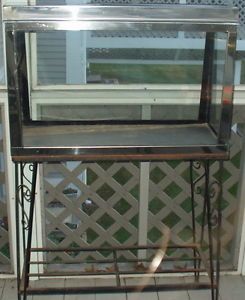 Vintage 29 Gallon Stainless Steel Fish Tank Aquarium with Metal Stand