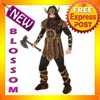 C495 Vicious Viking Battle Warrior Mens Adult Fancy Dress Halloween Costume