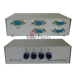4 Way 4 Port VGA LCD Monitor Switch 4 to 1 Selector Box