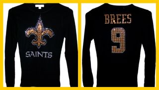 New Orleans Saints Drew Brees Bling Jersey Tank Top Tee T Shirt Long Sleeve