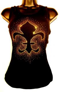 Studded New Orleans Saints Womens Ribbed Tank Top SM 3X