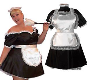 Black White Plus Size French Maid Costume Dress Cute or Sexy 1x to 10x