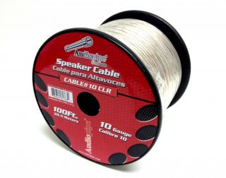 Audiopipe 100' Feet 10 Gauge AWG Clear Speaker Wire Home Car Zip Cord Cable