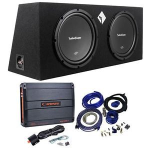 Rockford Fosgate R1L 2x12 Dual 12" 600W Loaded Subwoofer Box Amplifier Amp Kit