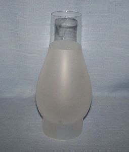Vintage Frosted Glass Oil Lamp Chimney Globe Shade