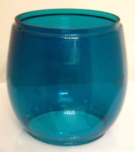 Antique RR Railroad Sapphire Blue Glass Kerosene Lamp Lantern Shade