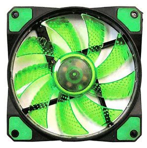 Apevia 120mm Green LED Case Fan w Anti Vibration Rubber Pads CF12SL Sgn