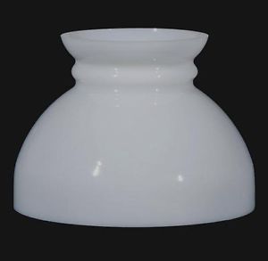 White Milk Glass 6 in Student Kerosene Oil Lamp Shade