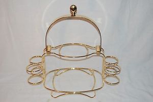 Gold Plated Plate Rack Cup Holder Stand Buffet Caddy International Silver Co