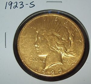 1923 s 24K Gold Plated Peace Silver Dollar Coin