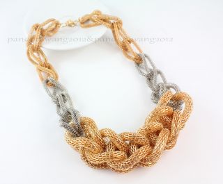 New Fashion Gold Silver Plated Metal Link Knot Snake Chain Sweater Necklace