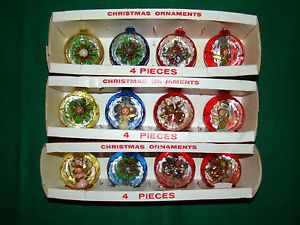 Vintage Christmas Jewelbrite Plastic Décor Novelties Ornaments – 12 Total
