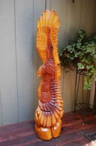 Chainsaw Carving Soaring Eagle Log Home Rustic Decor