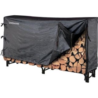 New 8ft Landmann Firewood Log Rack Fitted Cover Heavy Duty Fireplace Wood Stove