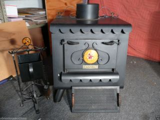 Vintage The Earth Stove 1000 Series 3340 Wood Burning Stove Fire Brick Lined