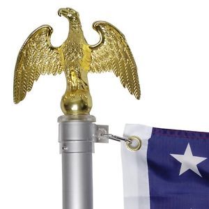 1 3 8" Handcrafted Gold Eagle Finial Top for 16ft Telescopic Flag Pole Topper