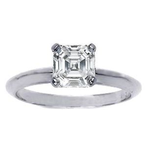 1 01 Carat Asscher Cut Diamond Engagement Ring G If